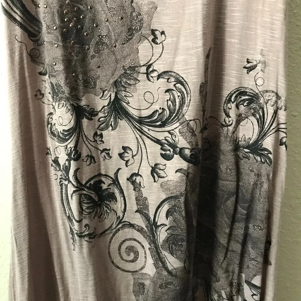NWT - Robin K. Tattoo Floral with Embellished Tank Top - Picture 4 of 13